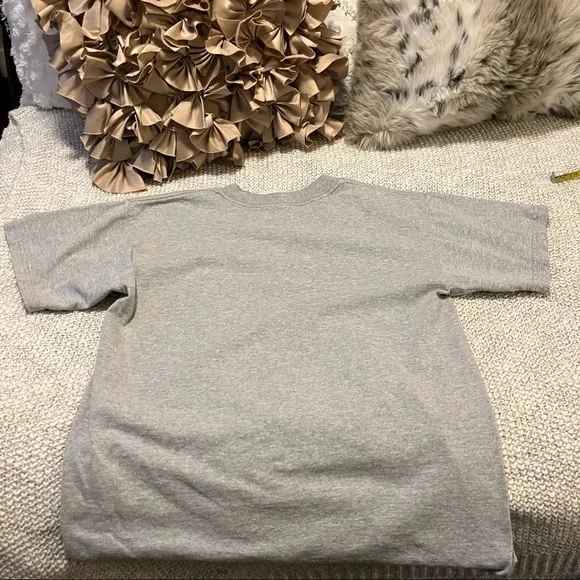 Raging Waters Embroidered Woodie Station Wagon Surfboard Gray Crewneck T Shirt